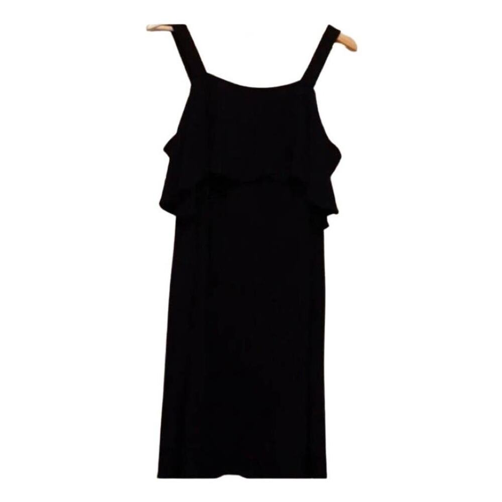 Aritzia brand Wilfred black ruffle mini dress